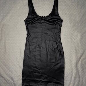 FOREVER 21 Faux Leather Black Party Cocktail Mini Dress, Women's, size S, NWOT
